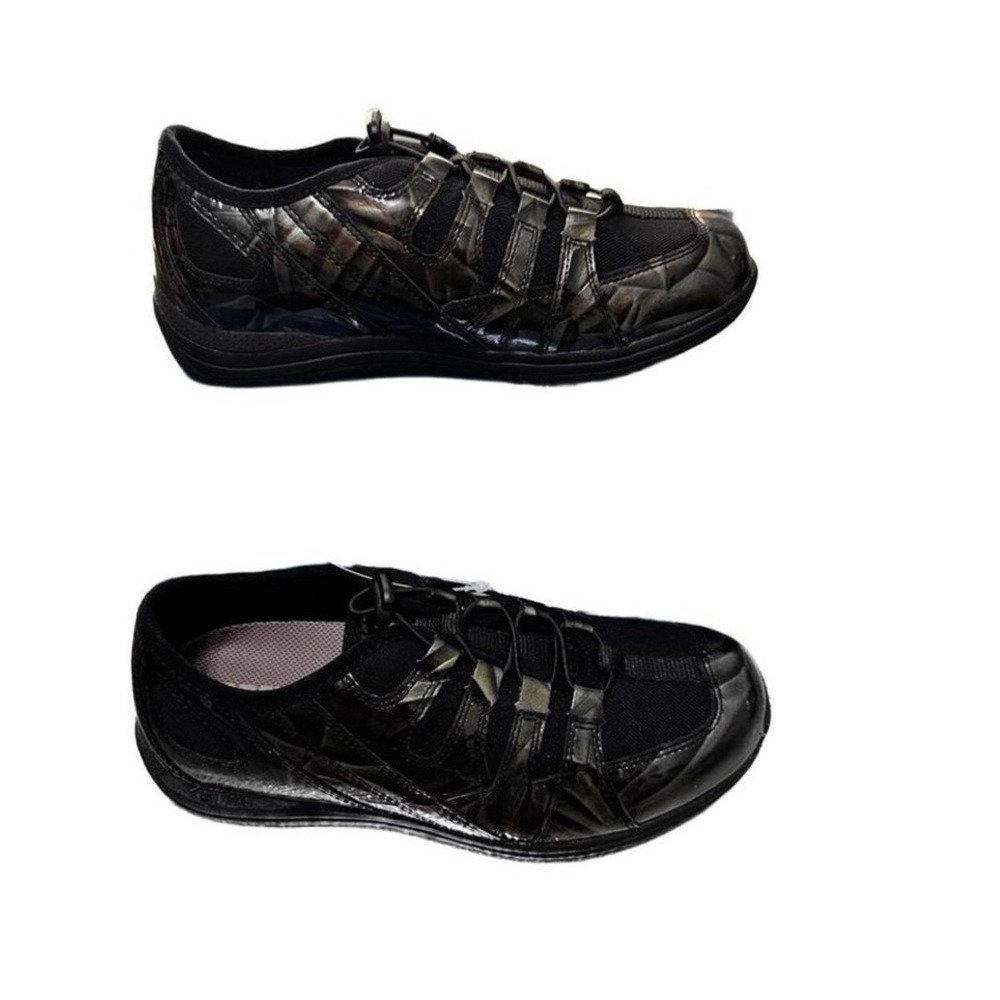 Drew Daisy Shoes Women's 7 Black Marble Nylon Lace Up Comfort Dri-lex